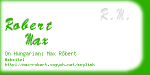 robert max business card